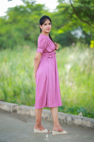 The "Meadow Breeze" Pintuck Midi Dress