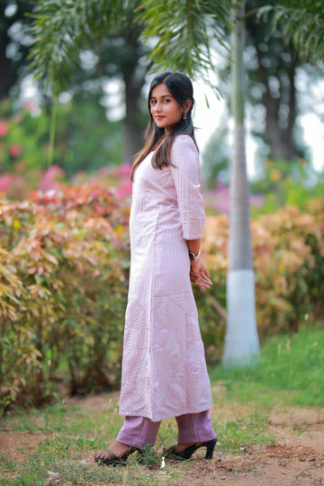Georgette Sequenced Kurti with Straight Pant
