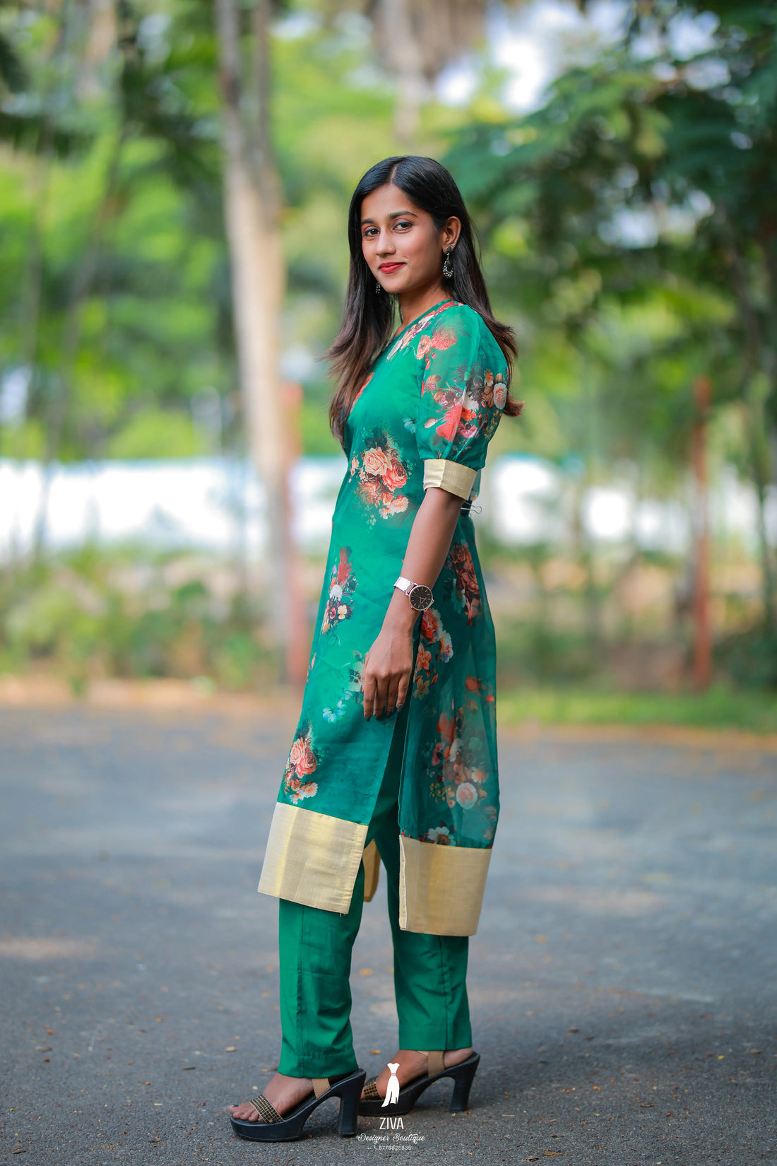 Organza Straight Top with Straight Pant