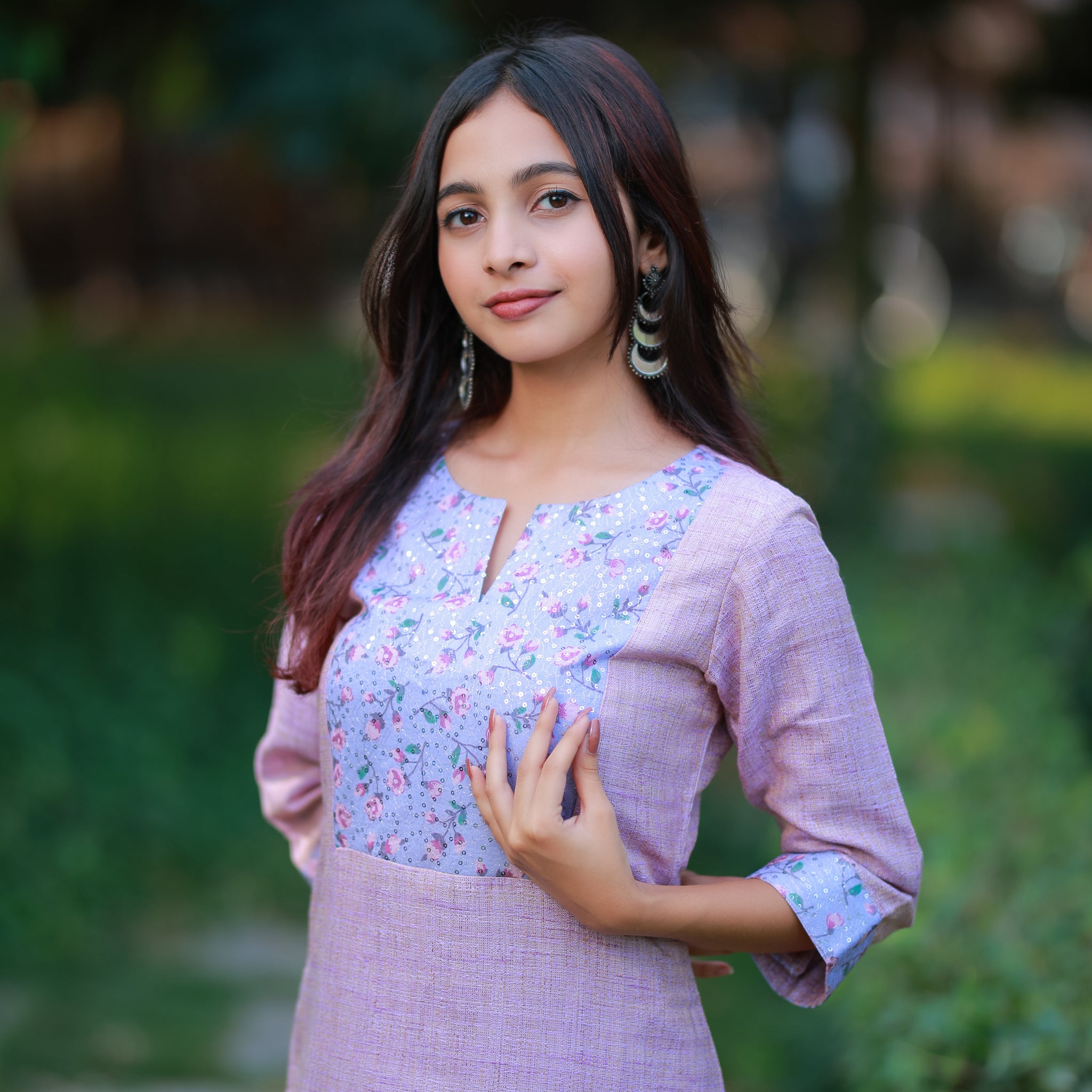 Lavender bliss floral kurthi