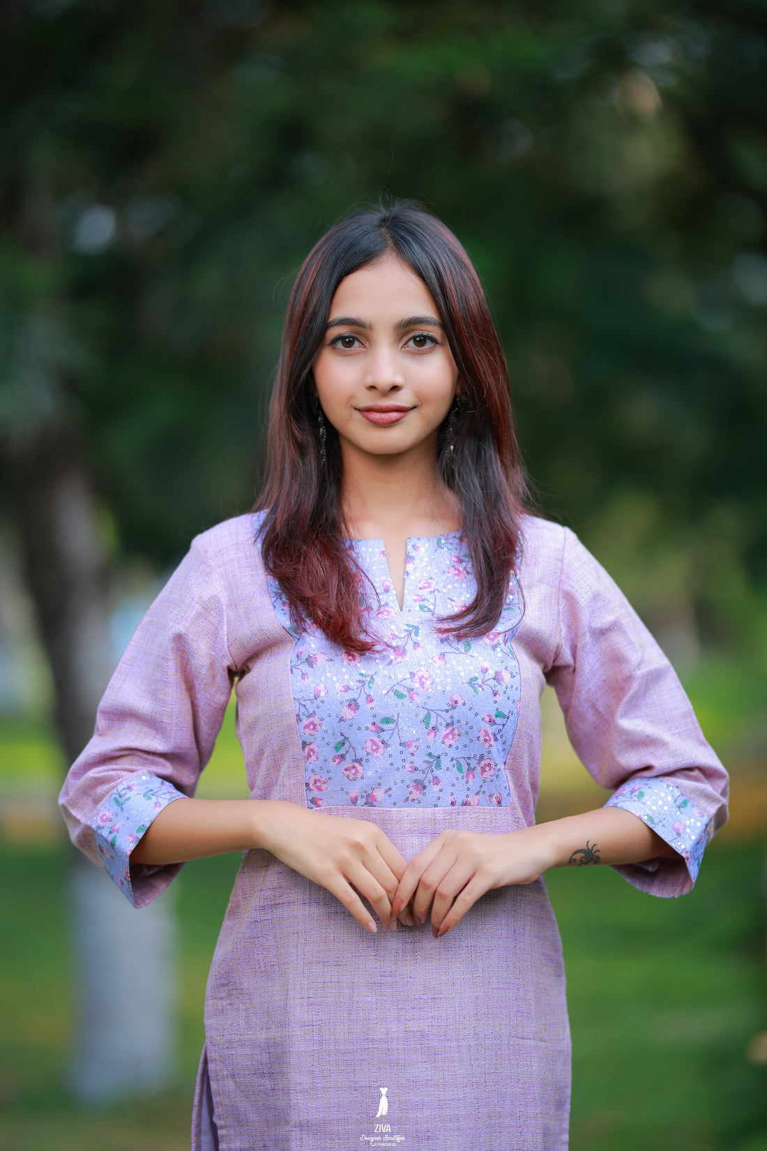 Lavender bliss floral kurthi
