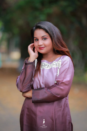 Organza Embellished Straight Top