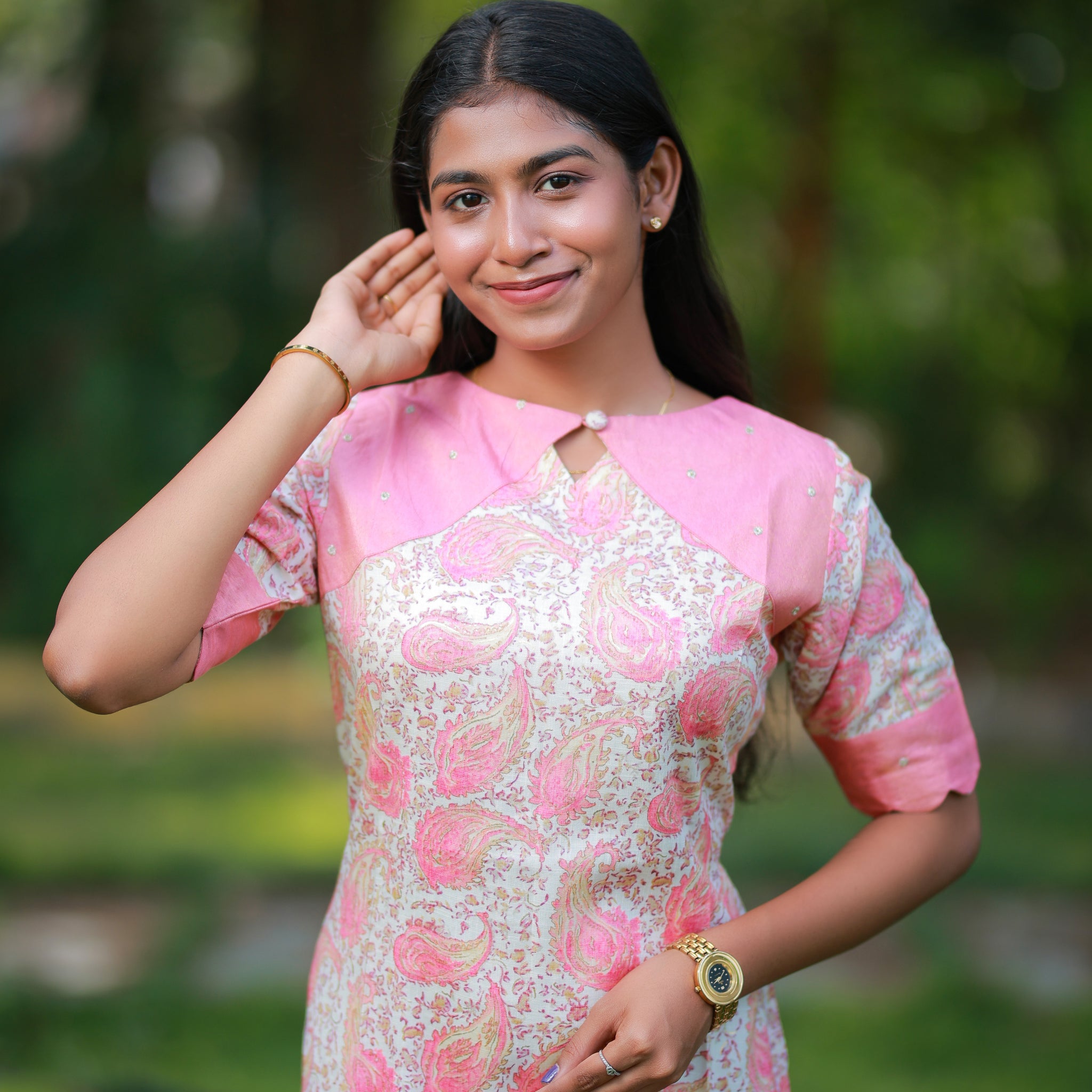 Blush Brocade Elegance Kurti