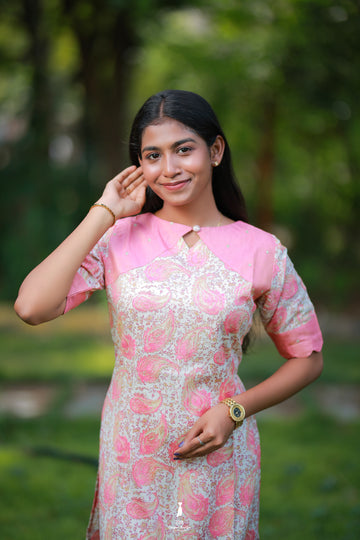 Blush Brocade Elegance Kurti