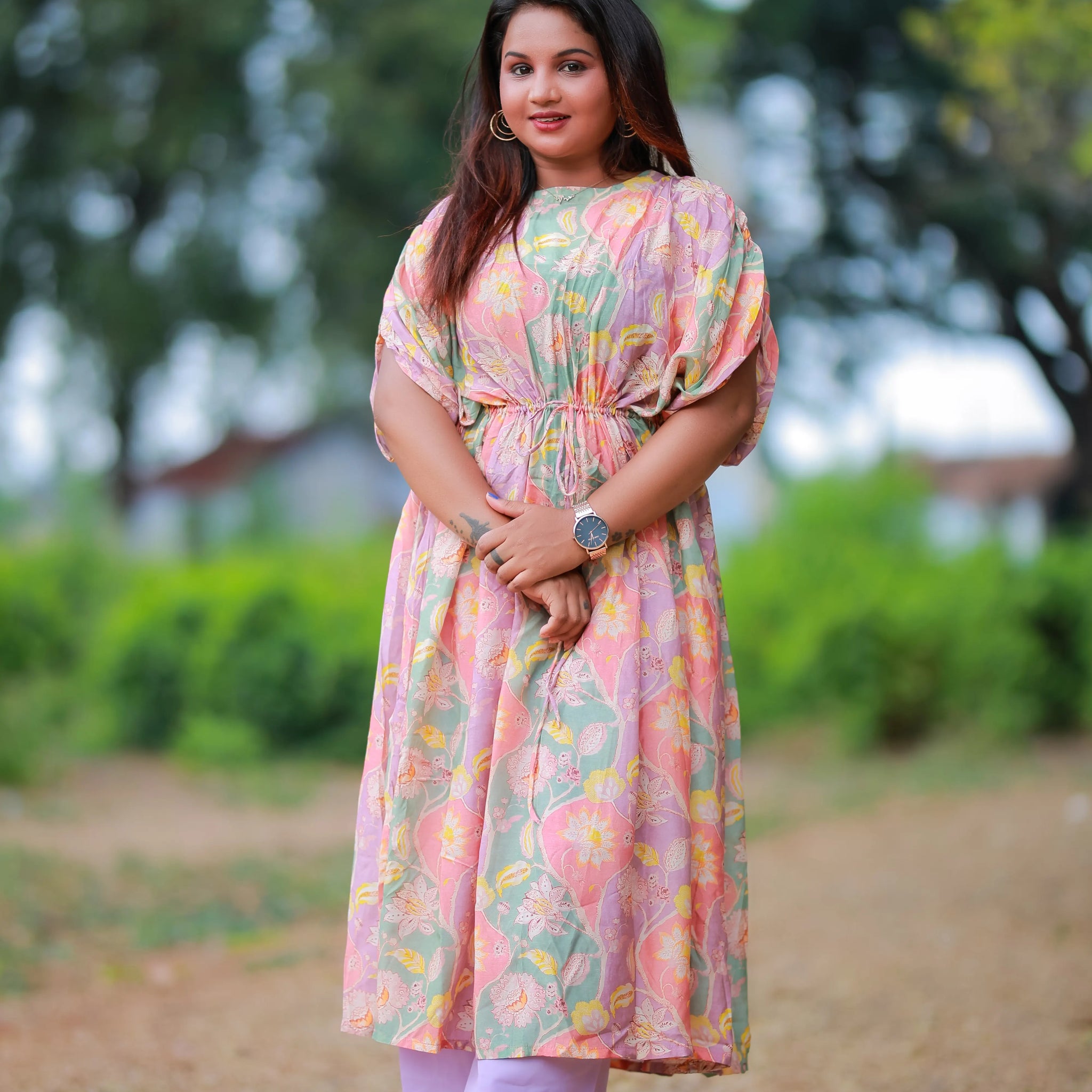Muslin Kaftan Kurti with Palazzo Pant