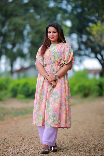 Muslin Kaftan Kurti with Palazzo Pant